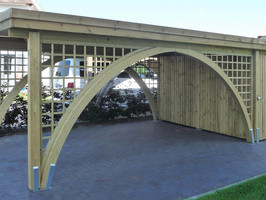 Bogengang Einzelcarport mit Rundbögen