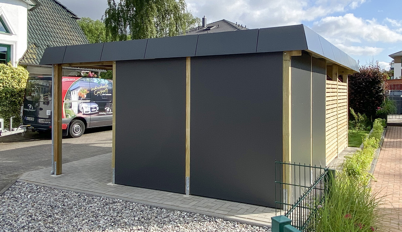 Seitenansicht HPL Carport