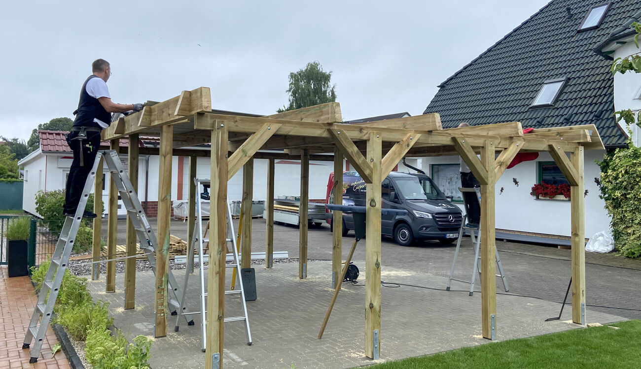 Auflegen der Dacheindeckung