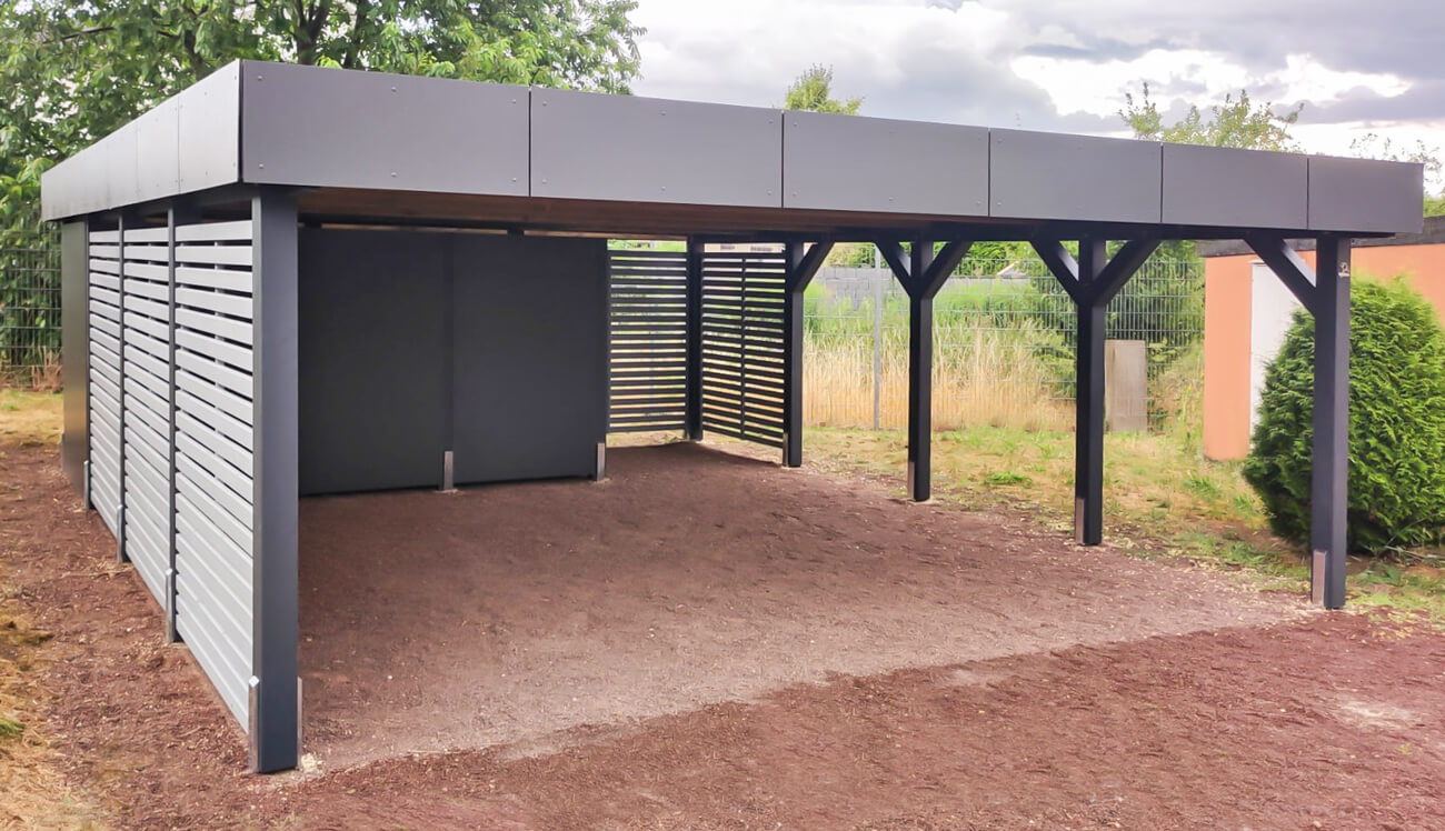 Doppelcarport HPL-Blende und Kammer